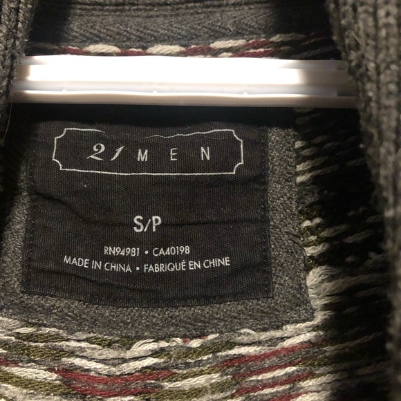 21 Men Forever 21 V-neck Knit Cardigan Sweater Top Long Sleeve Button Pockets C - Picture 4 of 7